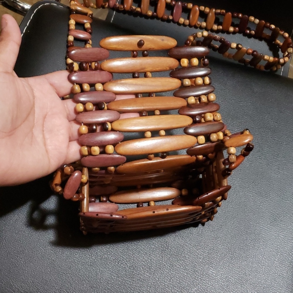 Cross-body wood bag purse - Picture 6 of 8